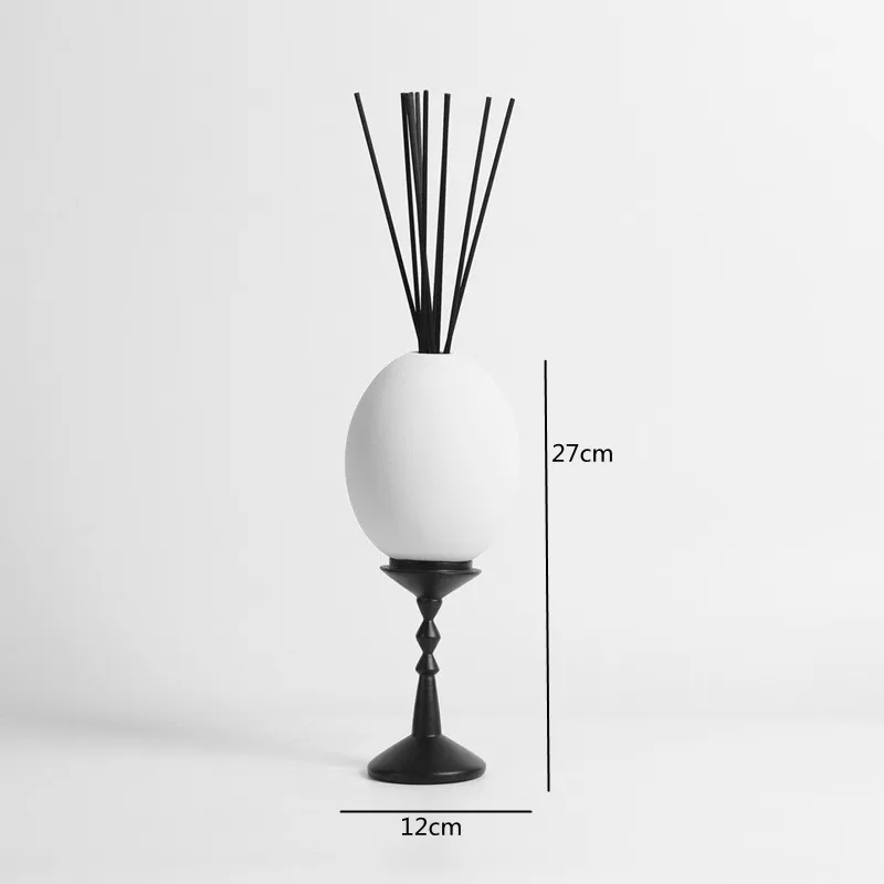 In Home Fragrance Products - Eenvoudig wit keramiek eierschaal aromatherapie geometrisch