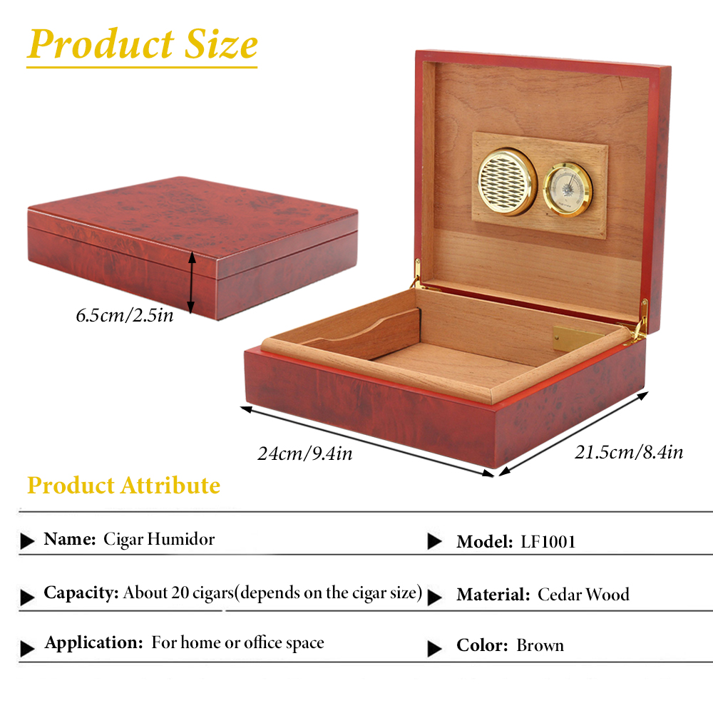20 Count Sigaar Humidor Box Ce - Home Fragrance Maple Walnut recensie en prijs