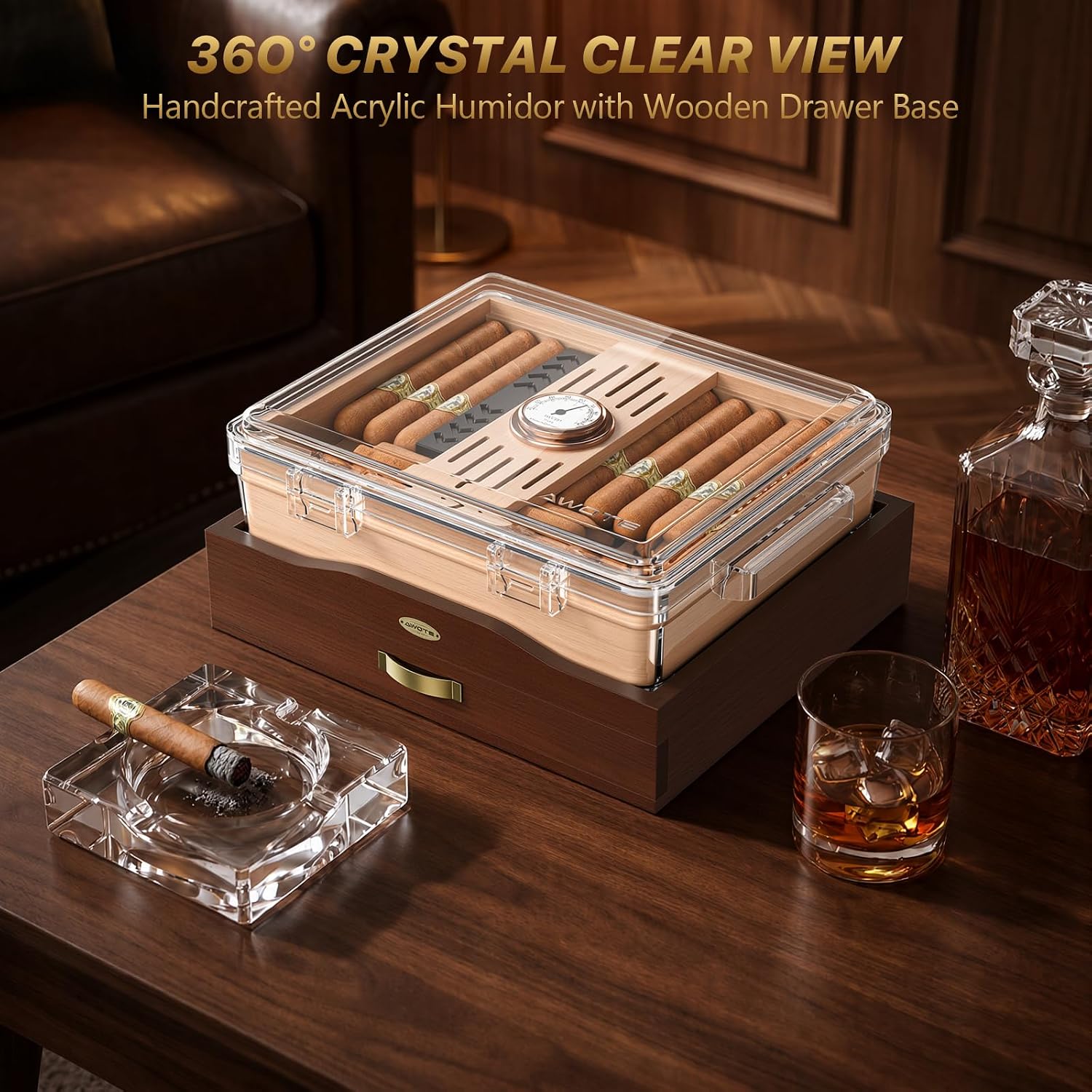 Acryl sigaren humidor doos, bu - Home Fragrance Maple Walnut recensie en prijs